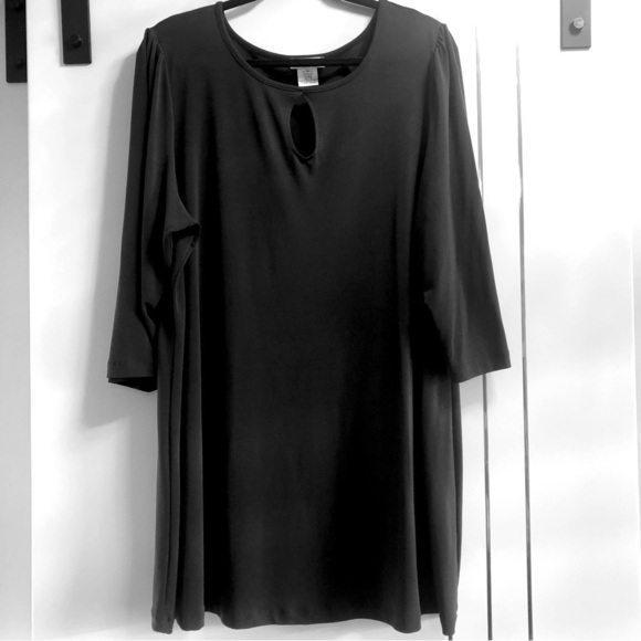 Kim & Co XXXL Dark Grey Key Hole Neck Tunic - Picture 1 of 9
